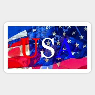 USA patriotic face mask Sticker